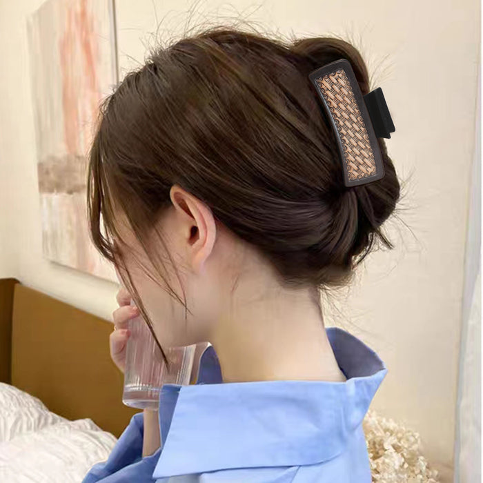 Wholesale Western Sunflower Leather Shark Clip Hairpin Women' s Grab Clip
