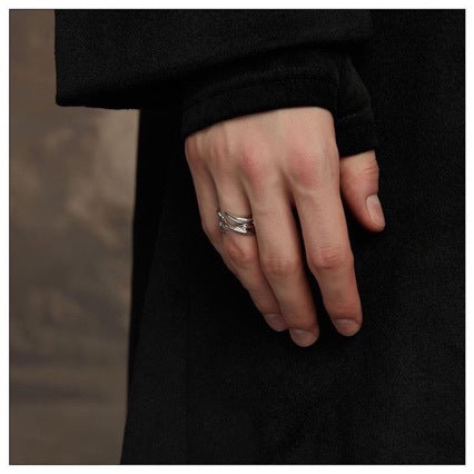 Wholesale Men's ring niche personality irregular design open ring ring