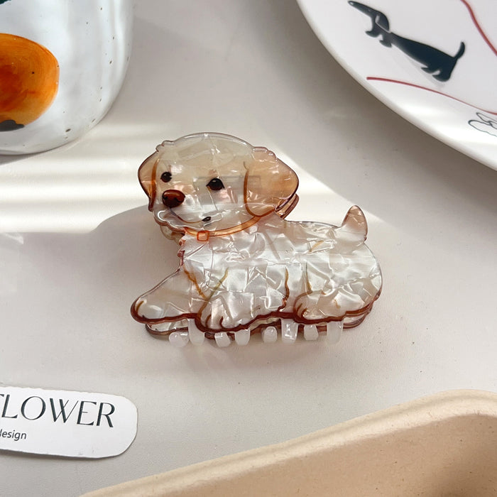 Wholesale Cute Puppy Design PVC Hair Clip - Samoyed Corgi Border Collie Hair Accessory
