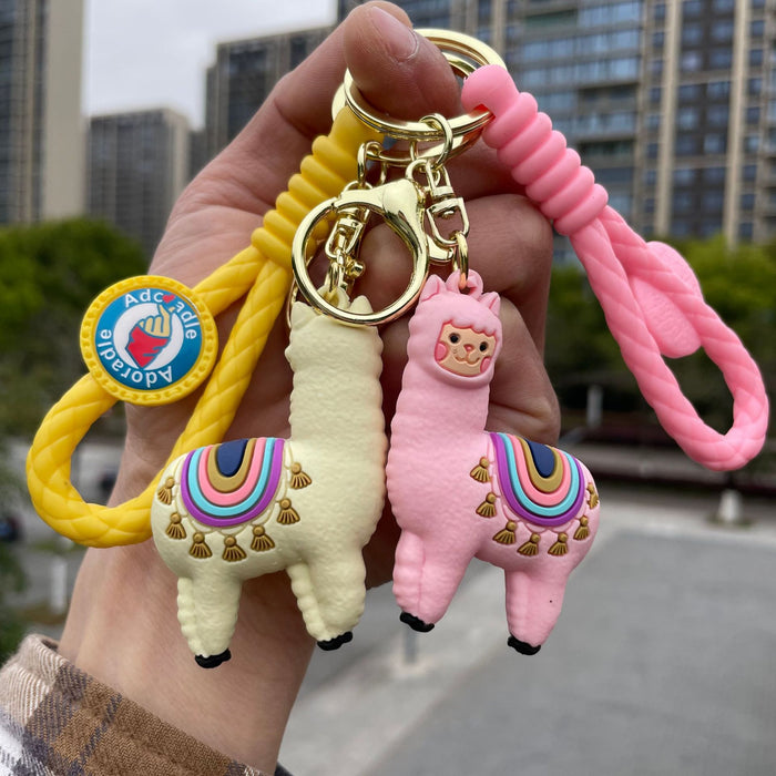 Wholesale Three dimensional soft rubber keychain metal buckle pendant backpack hanging decoration car keychain ring small gift