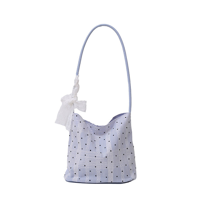 Wholesale Niche polka dot bag, stylish and versatile, single shoulder armpit bag, lightweight and simple bucket bag