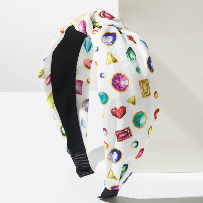 Wholesale Mardi Gras Colorful Print Knotted Headband