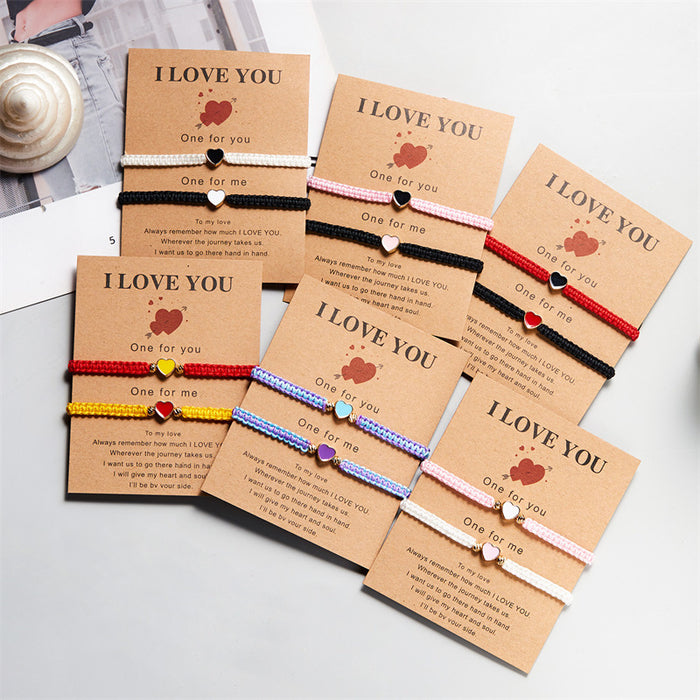 Wholesale  fashion oil dripping love hand-woven bracelet all-match