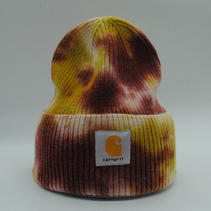 Wholesale Autumn and Winter Acrylic Mixed Color Tie-Dye Knitted Beanie JDC-FH-PeiN019