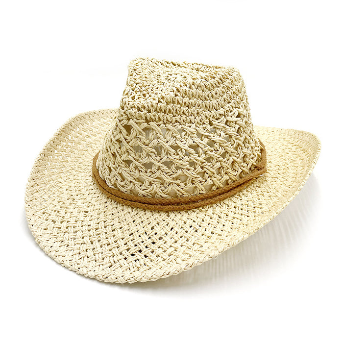 Wholesale Handmade Raffia Hat Mountaineering Camping Style Casual Outdoor Sun Hat