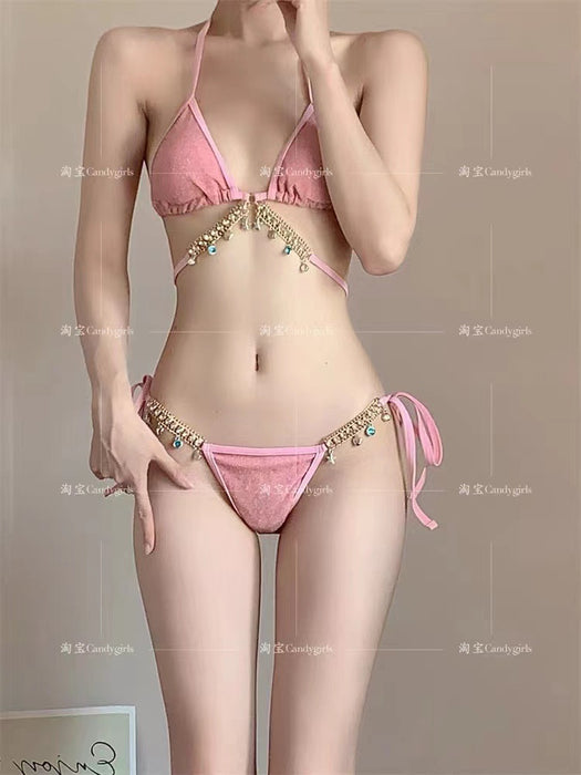 Wholesale Split skirt style high waisted sexy vacation swimsuit