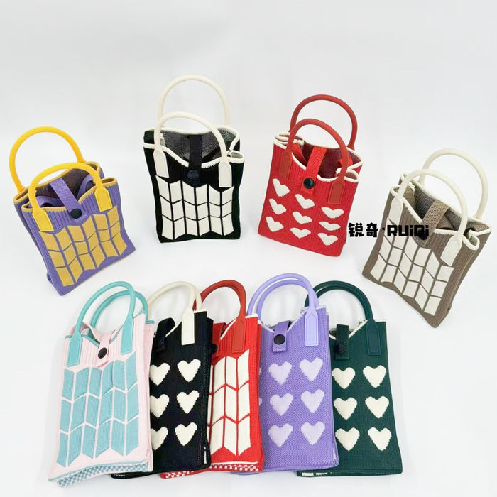 Wholesale Cute Cartoon Knitted Mobile Phone Bag  Easiest for Match Shoulder Bag Coin Crossbody Portable