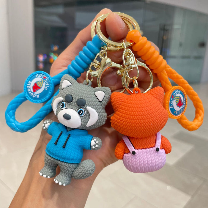 Wholesale Creative cartoon soft rubber cute bear figurine exquisite car keychain backpack pendant small gift