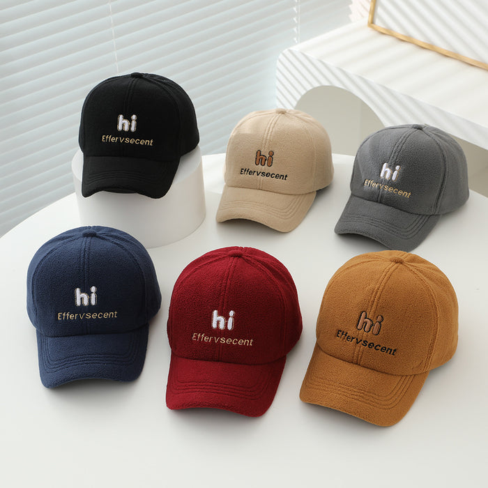 Wholesale Stylish Kids Baseball Cap Fleece Lined Warm Unisex Autumn Winter Toddler Hat