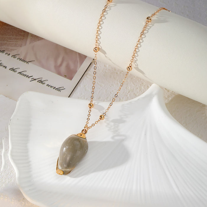 Wholesale Beach seashell gold-plated pendant seashell necklace