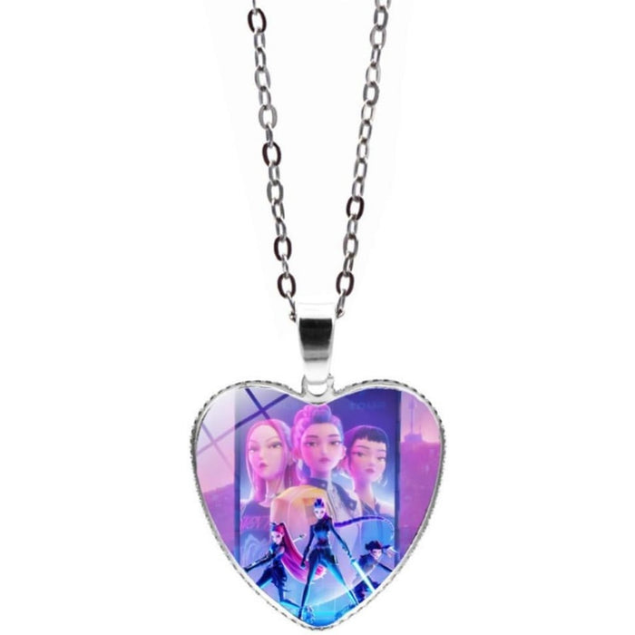 Wholesale Kpop Time Gem Heart Necklace