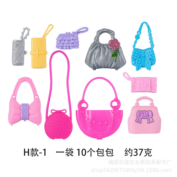 Wholesale Doll dress-up princess doll toy electroplated crown necklace earrings bracelet earrings accessories bag