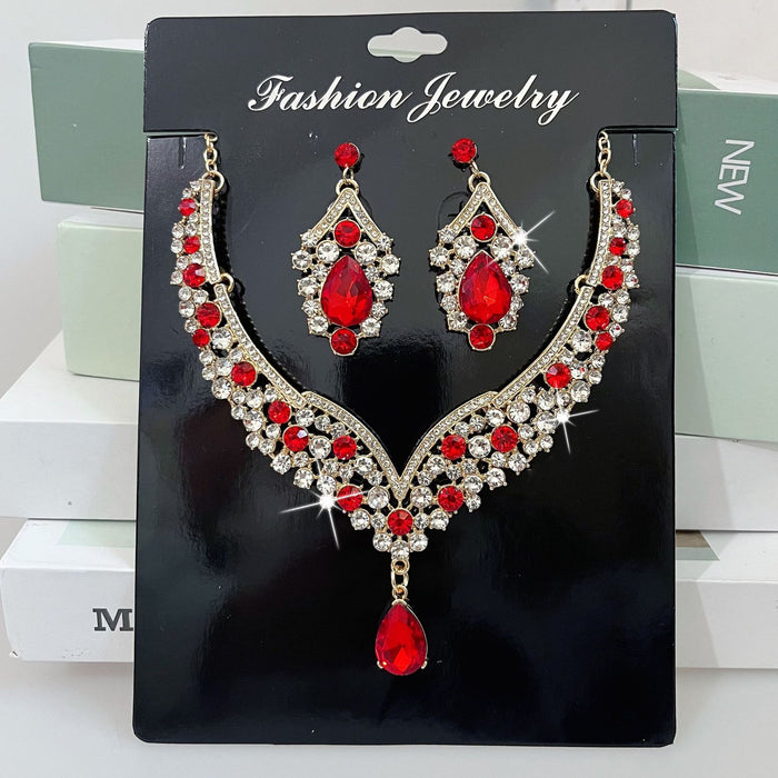 Wholesale Vintage jewelry exaggerated necklace earrings large set luxury