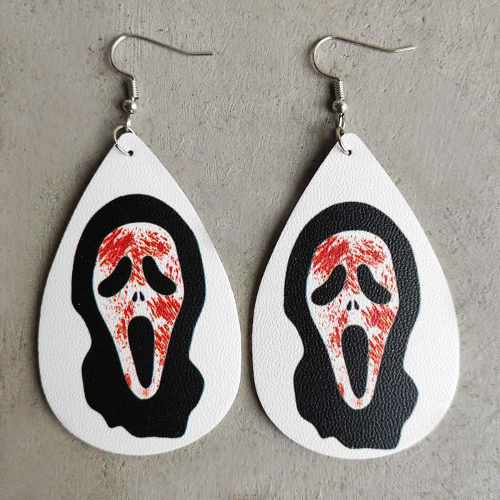 Wholesale Halloween Funny PU Leather Earrings JDC-ES-HeYi093