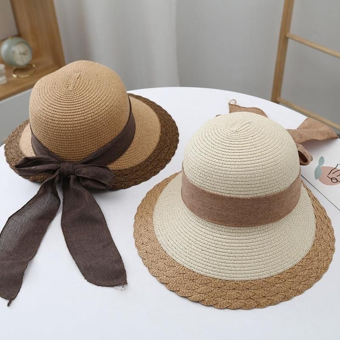 Wholesale Grass hat summer sun hat foldable large eave UV resistant fashionable