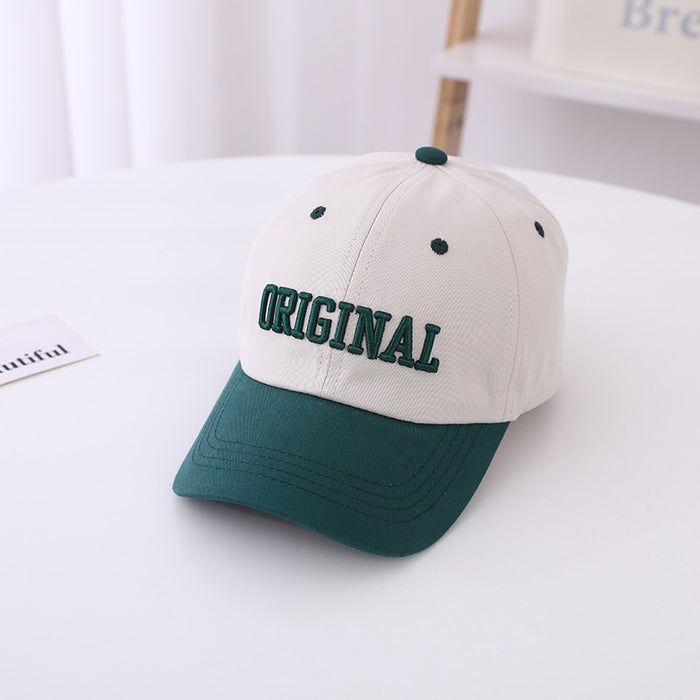 Wholesale Spring and summer letter visor student fashion color block baseball cap