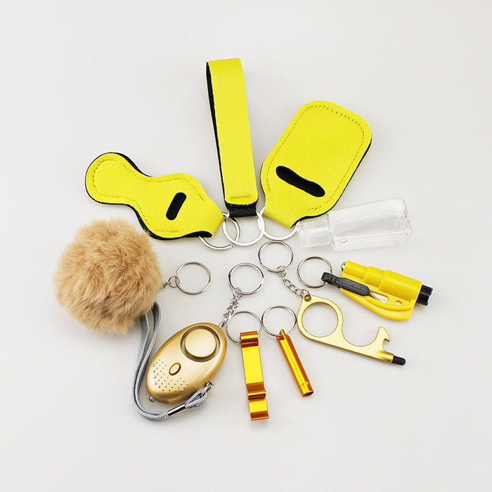 Wholesale White Neoprene 10 Piece Keychain Set Stylish Everyday Fashion Accessory
