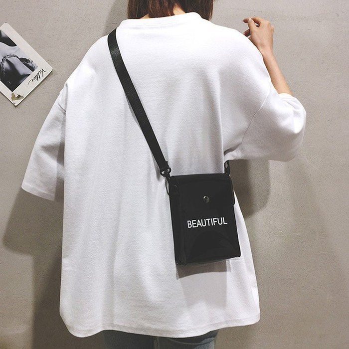 Wholesale New PU women's bag letter bag cover crossbody bag PVC jelly bag crossbody single shoulder