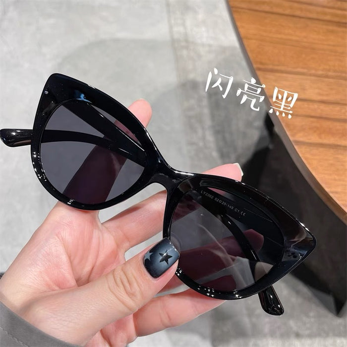 Wholesale Cat's Eye Polarized Sunglasses Personalized Floral Fashion Concave Sunglasses Can Be Paired with Myopia