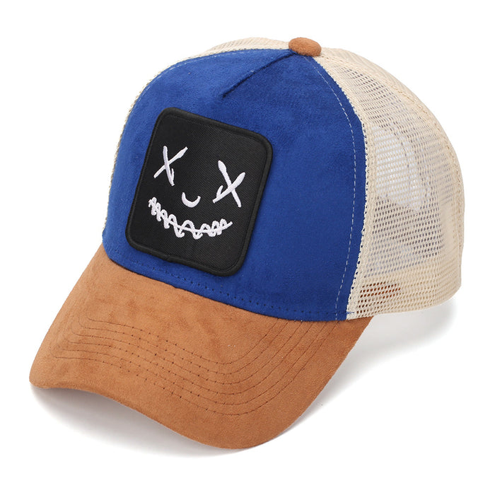 Wholesale Trendy Face Embroidered Mesh Baseball Cap Unisex Sun Hat