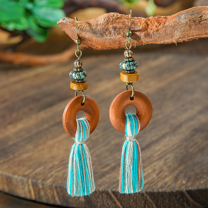 Wholesale Vintage Geometric Tassel Earrings Zinc Alloy Jewelry Accessory MOQ≥2