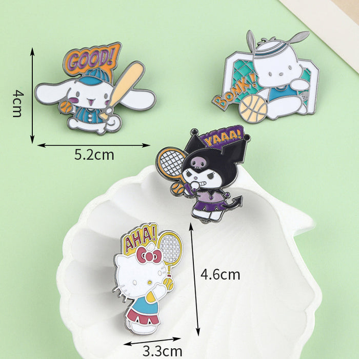 Wholesale Brooch Metal Badge Cartoon Anime Sports Tennis Baseball Pin