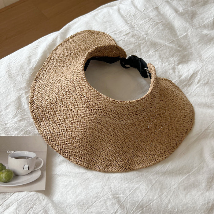 Wholesale Large-Brimmed Empty-Top Straw Hat for Women  Breathable Sunshade