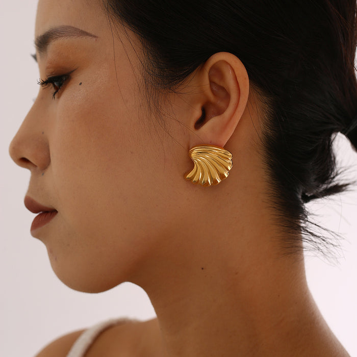 Wholesale Non fading titanium steel earrings with simple and cool style, stainless steel texture earrings