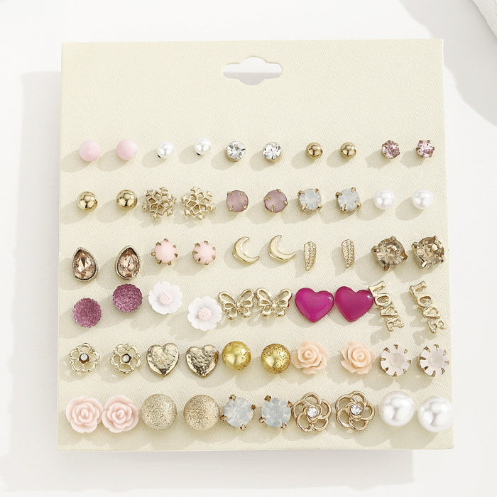 Wholesale Simple Alloy Heart Earring Set