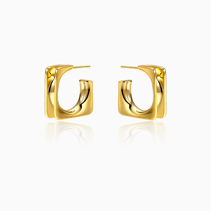 Wholesale Geometric square minimalist metallic earrings