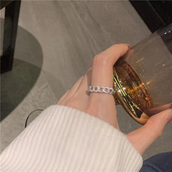 Wholesale New trendy geometric ring with simple and adjustable opening