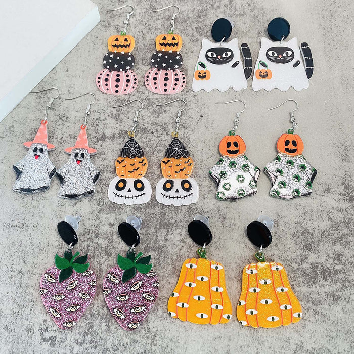 Wholesale  Earrings Cat Ghost Pumpkin Strawberry Eyeball Acrylic Earrings  Gift