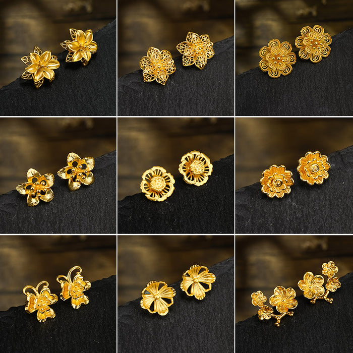 Wholesale Simulation Flower Women's High-end Sense Niche Fashion Retro Earrings JDC-ES-XP001