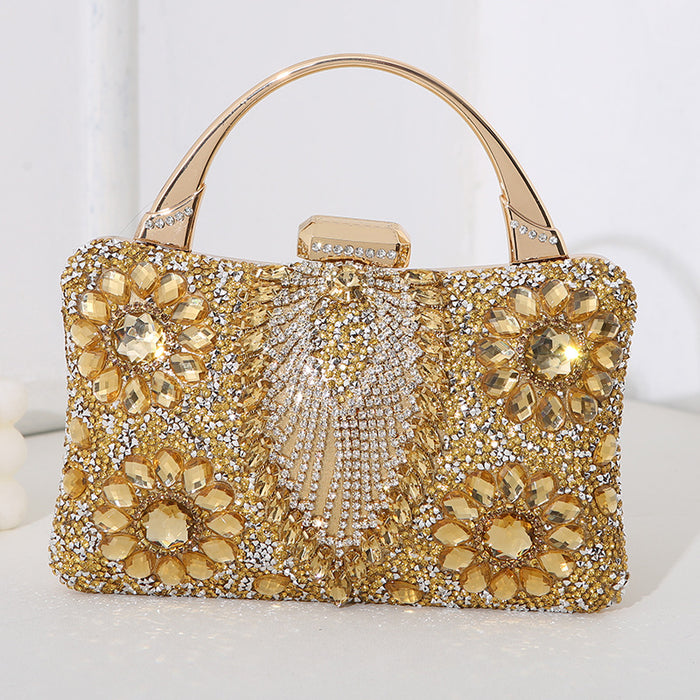 Wholesale Metal Hand-held Dinner Bag for Women with Diamond Inlay JDC-HB-MM002