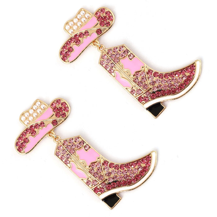 Wholesale alloy boots diamond earrings personality temperament oil earrings