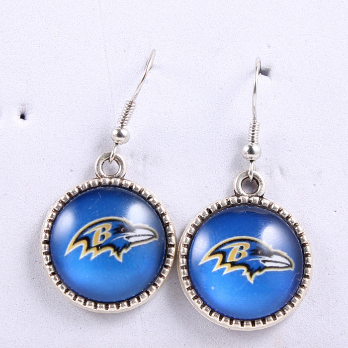 Wholesale Football team earrings jewelry cowboy pirate steel