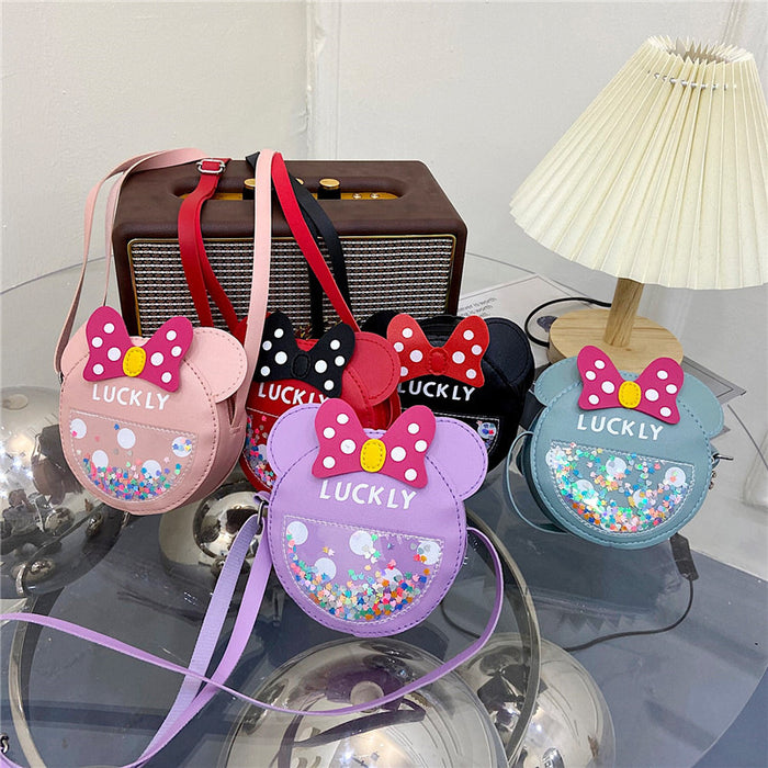 Wholesale New children's crossbody bag, cute little girl's bag, fashionable mini round bag, baby single shoulder coin purse