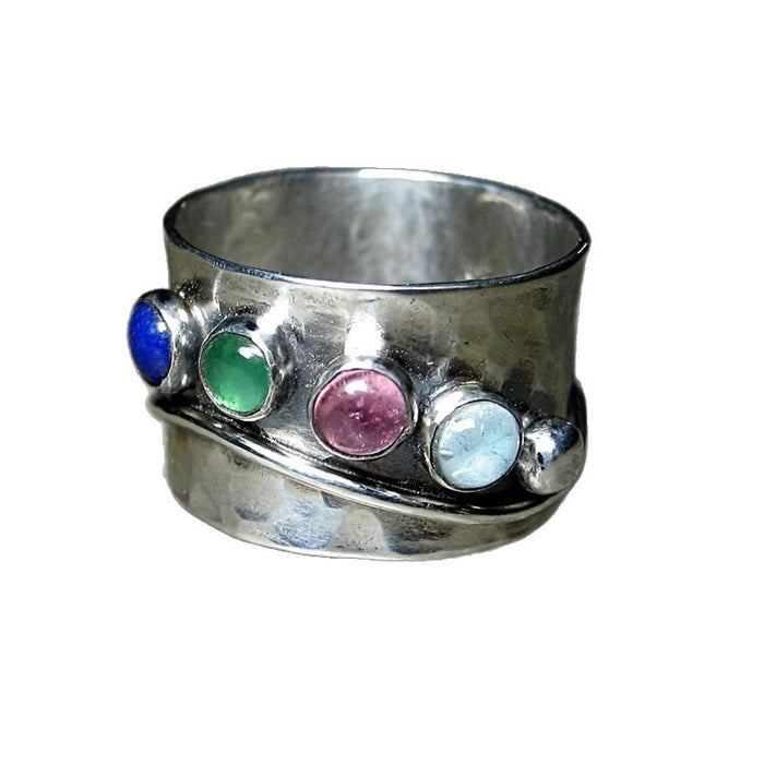 Wholesale Fashionable wide-faced colorful ring