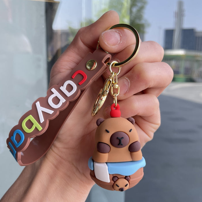 Wholesale Cute cross dressing keychain cartoon figurine pendant couple backpack hanging accessories car keychain wholesale