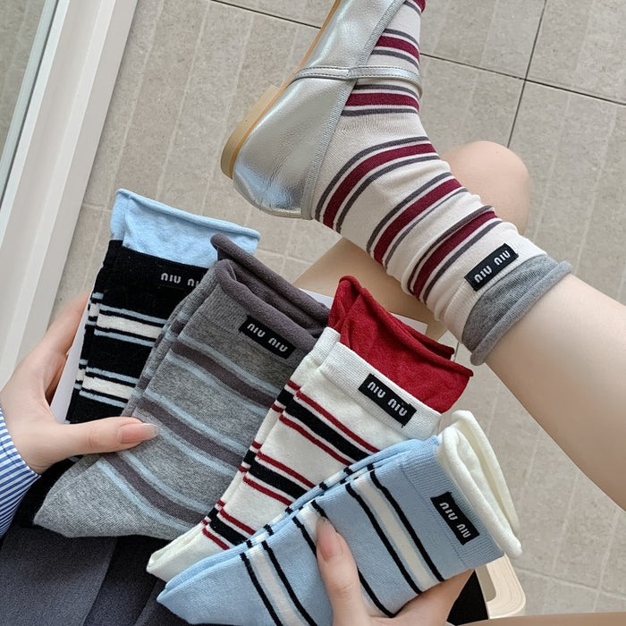 Wholesale Socks casual pile socks thin letter tube striped socks