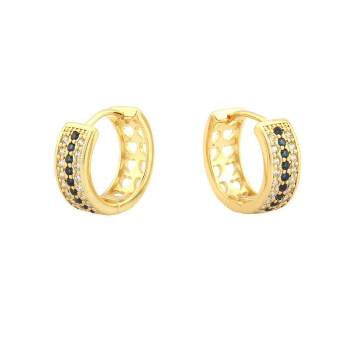 Wholesale Copper-plated 18K Gold Micropaved Zircon Hoop Earrings JDC-ES-TianYi001