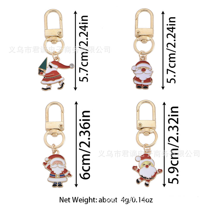 Wholesale Christmas Keychain Cute Creative Santa Claus Bag Accessories Alloy