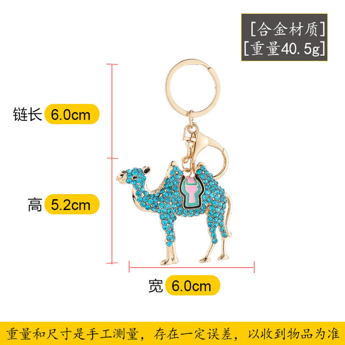 Wholesale diamond camel car key chain animal car key chain metal pendant