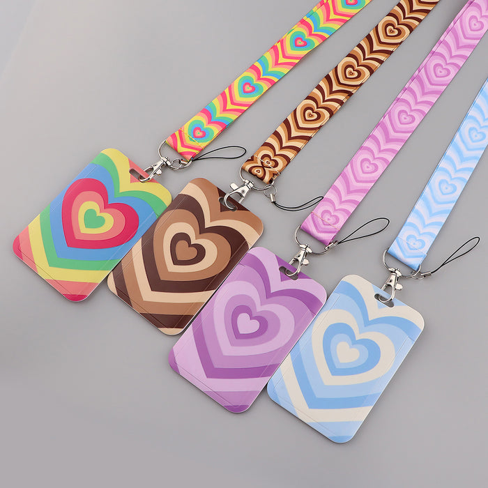 Wholesale Heart-shaped phone strap and hard case card holder Lanyard Keychain
