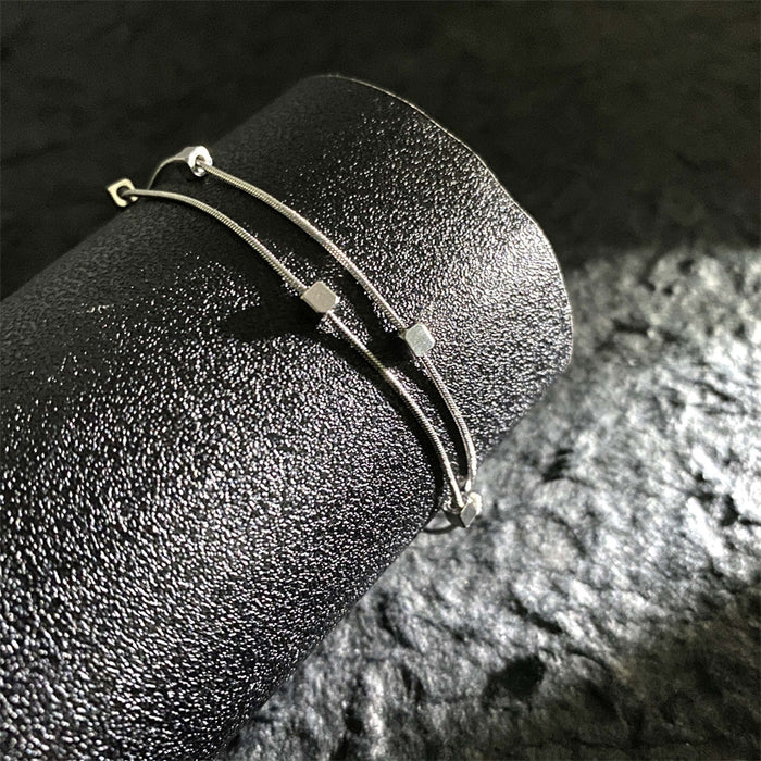 Wholesale simple small square double-layer bracelet trendy temperament bracelet