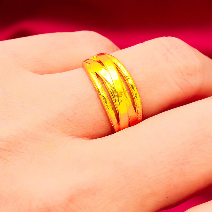 Wholesale Twisted opening ring jewelry factory brass electroplated ring twisted ring