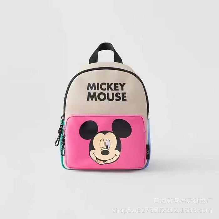 Wholesale New children's backpack with foreskin material, cartoon cute color blocking small backpack, PU print