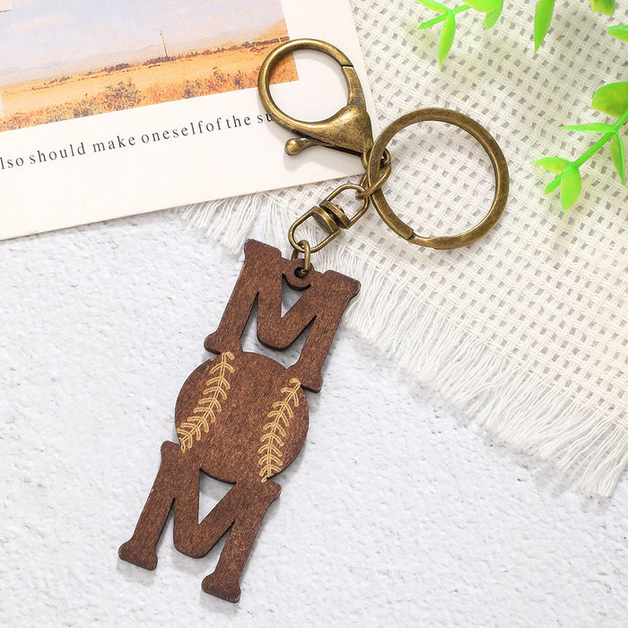 Wholesale Mother's Day Wood Chip Retro Keychain JDC-KC-YiTian001