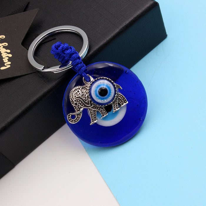Wholesale Blue Eye Pendant Keychain Pendant with Diamond Set Slant Eyes Devil's Eye