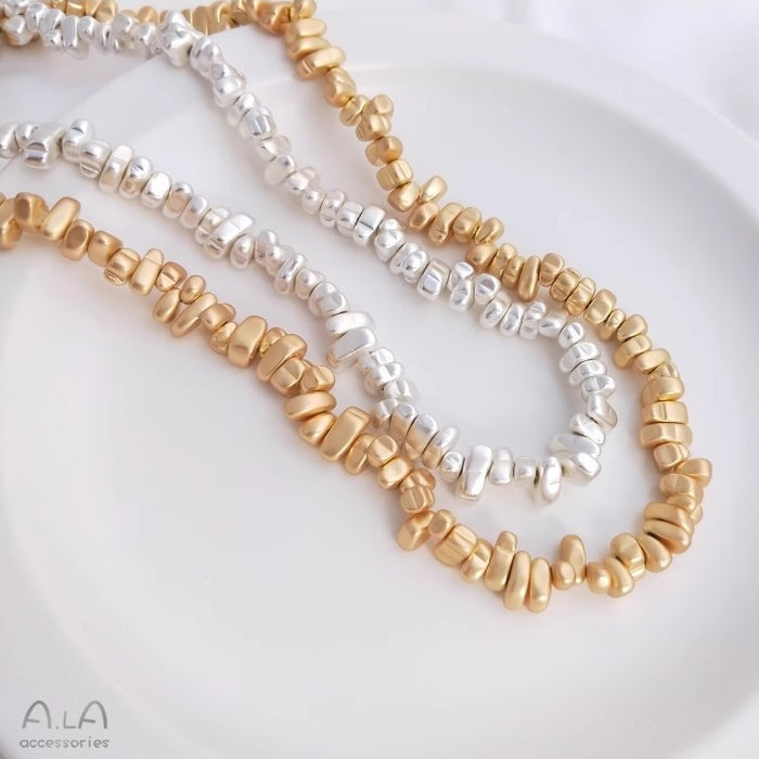 Wholesale Plated Bright Gold Bright Silver Special-Shaped Beads Beaded Earrings Bracelet